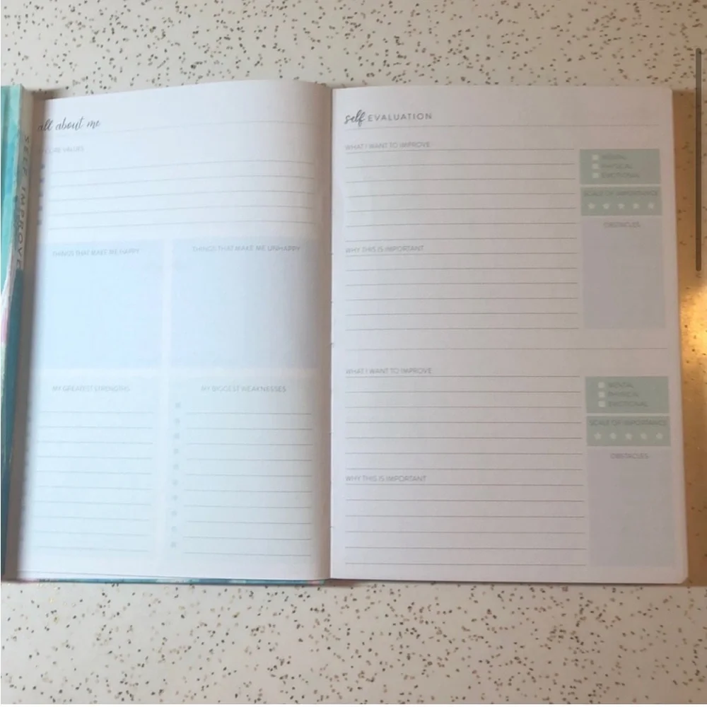 Guided Self-Improvement Journal notebook